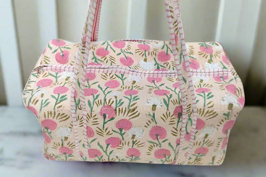 Harley Pink Floral Quilted Duffle Bag