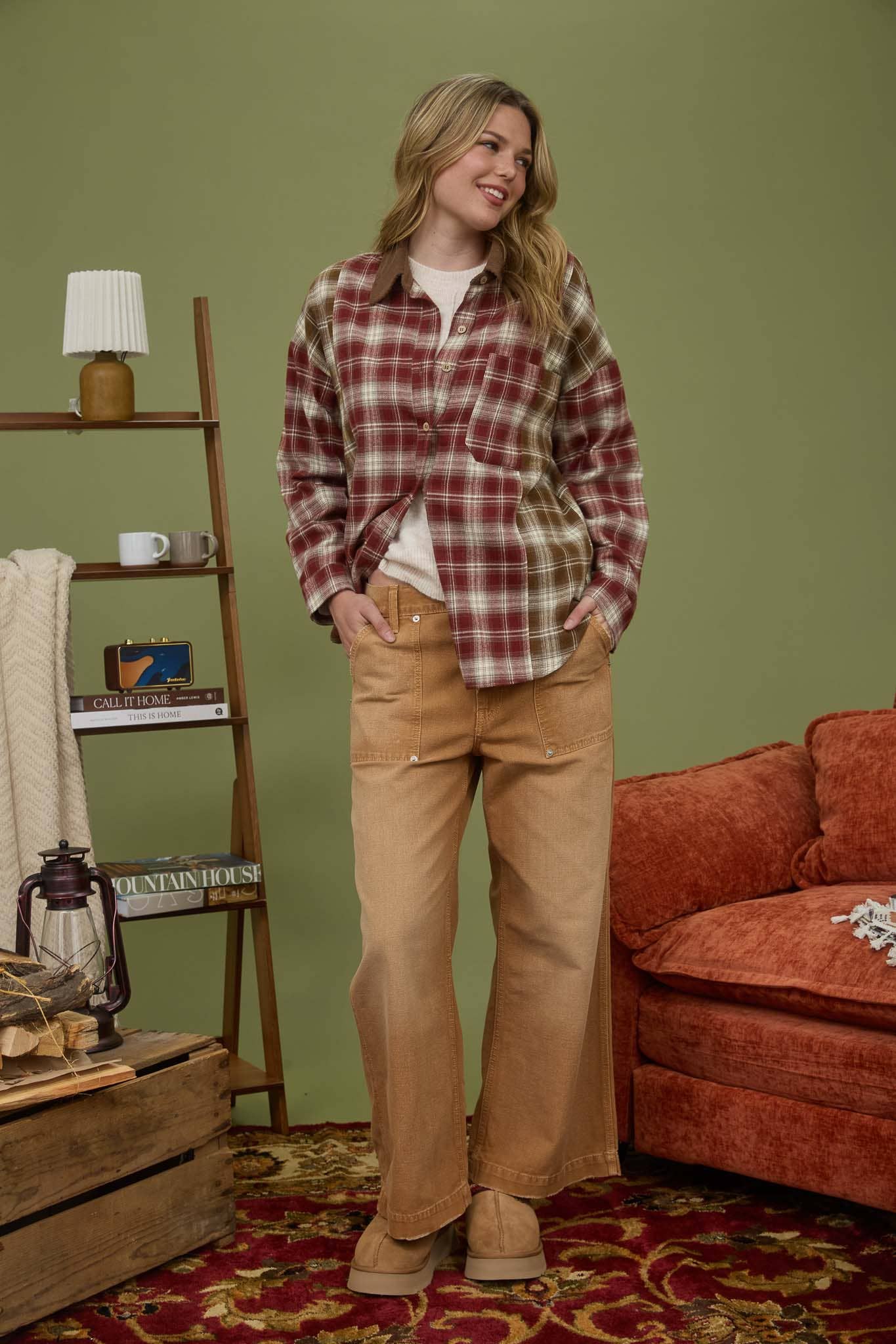 By The Stream (Wine) Plaid Mix Shirt