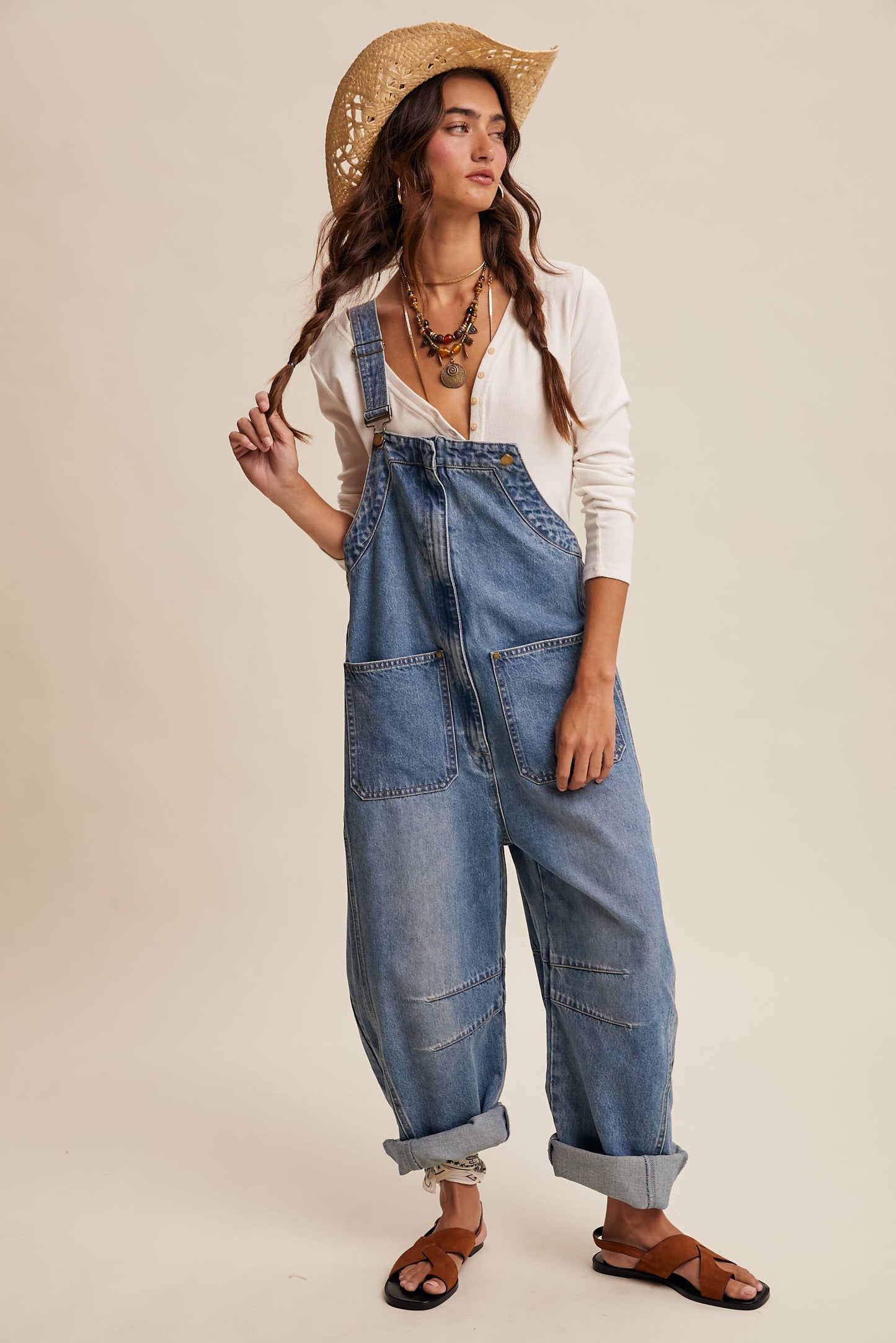 Rodeo Weekend Wide Leg Denim Overalls