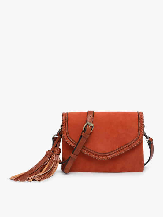 Sloane (Sienna) Suede Whipstitch Crossbody