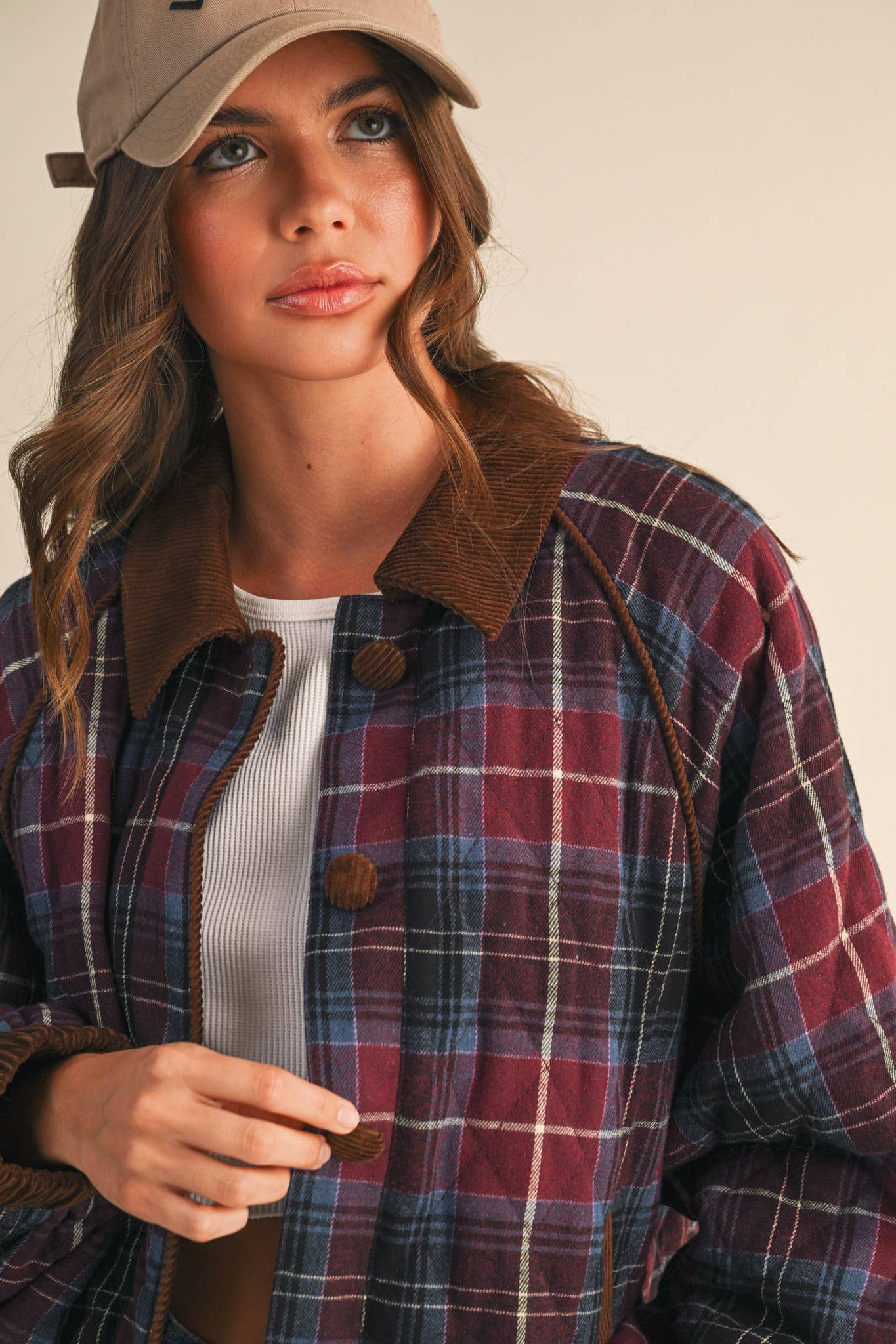 Mountain Mama (Wine) Plaid Quilted Jacket