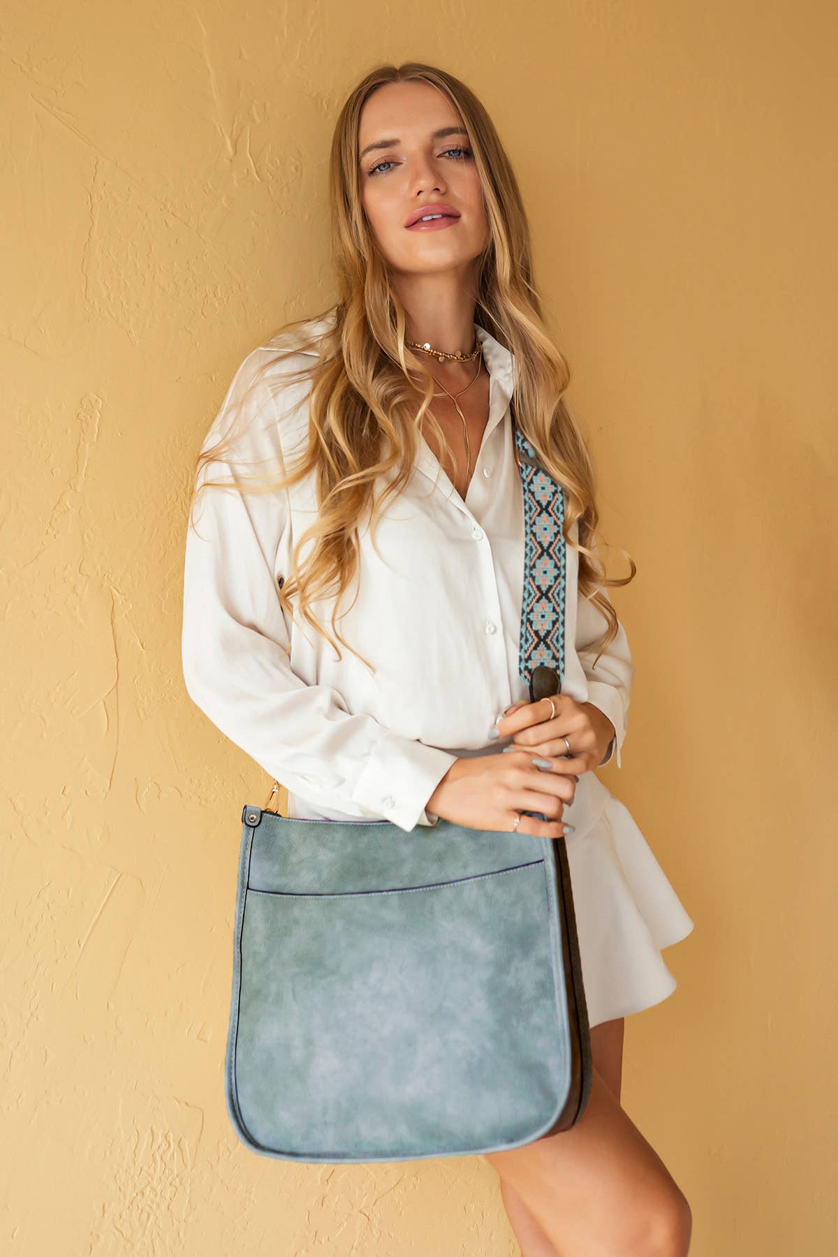 Chloe (Brown) Crossbody with Guitar Strap