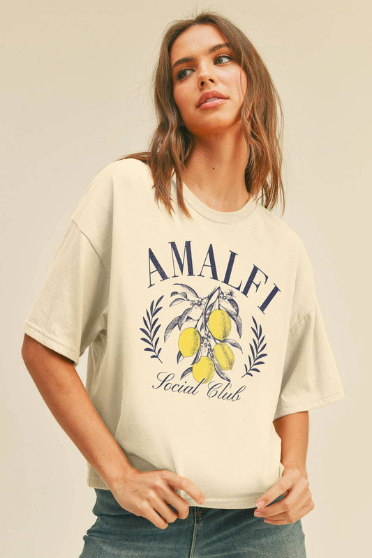 Amalfi Coast (Vtg White) Long Crop Tee