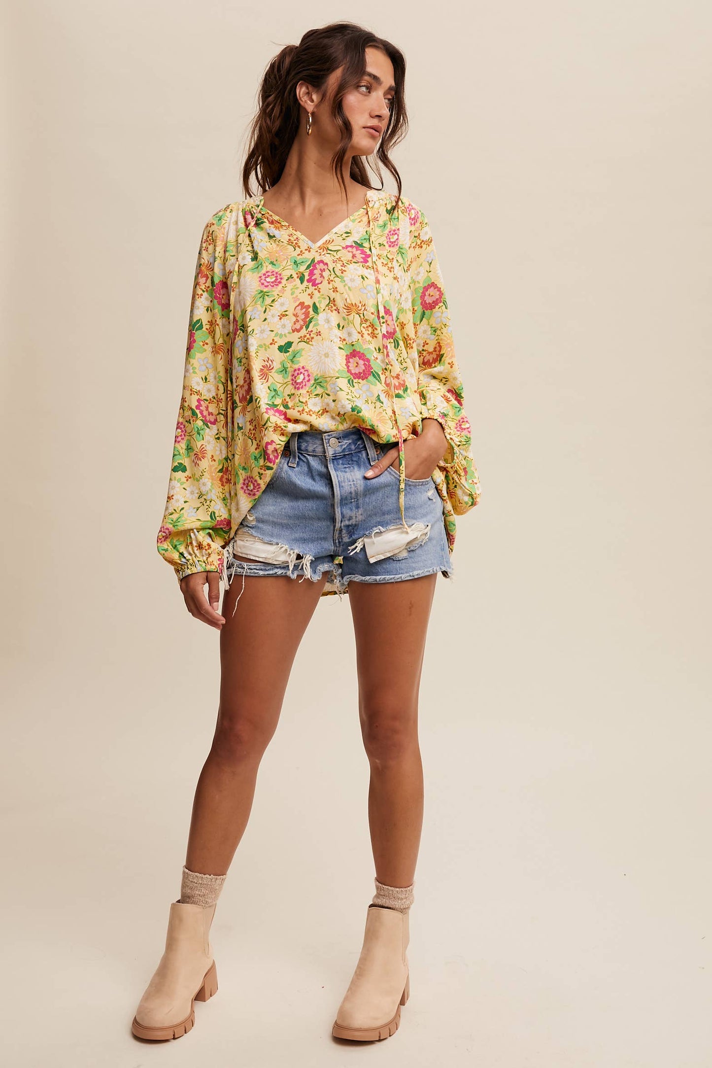 Sunlit Garden (Lt Yellow) Floral Blouse
