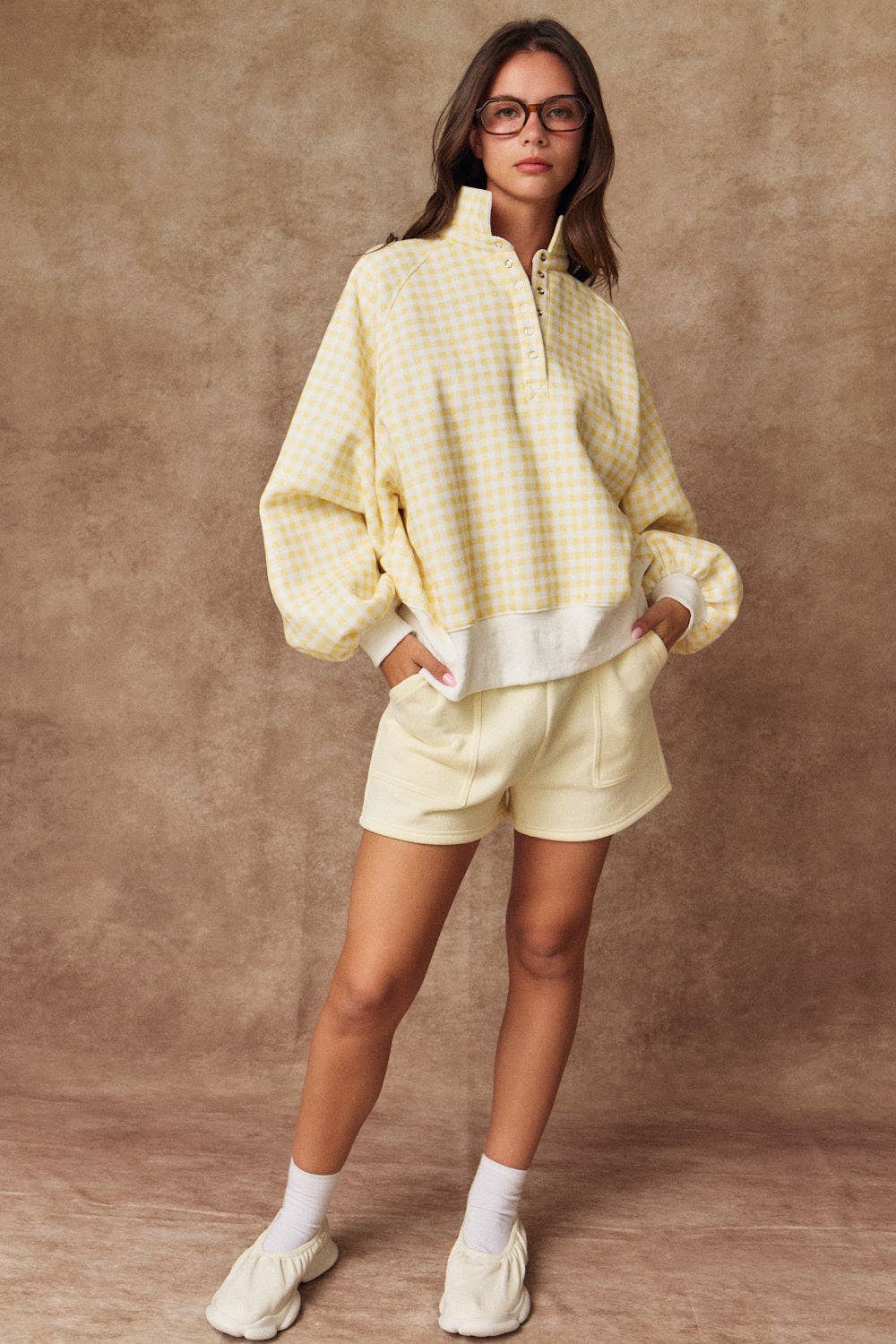 Checked In (Ylw) Gingham Check Pullover