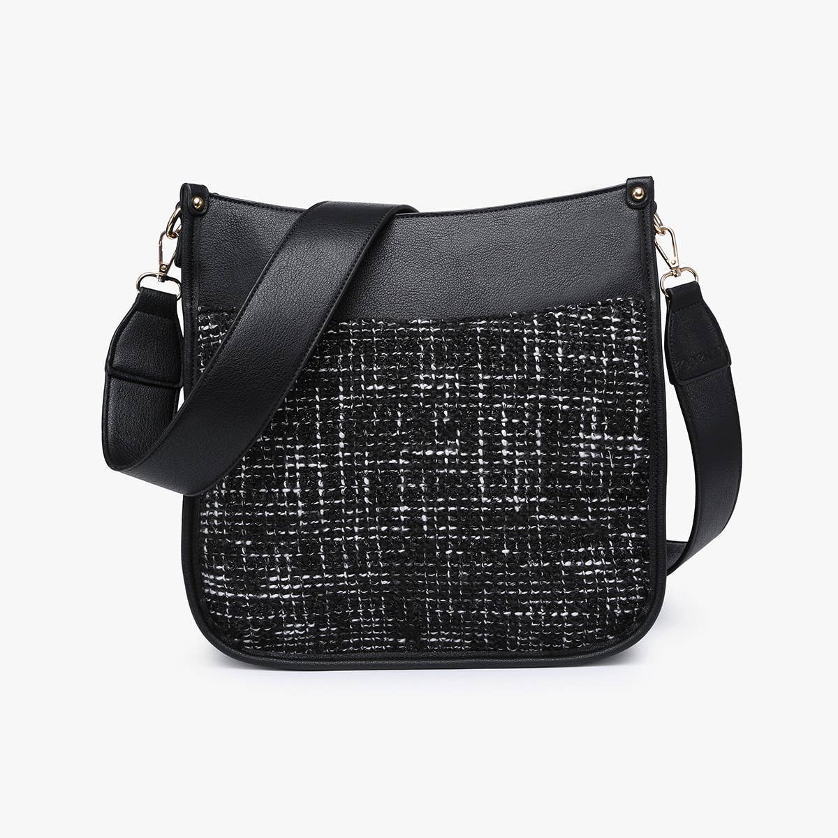 Chloe (Black) Tweed Crossbody w/ Guitar Strap