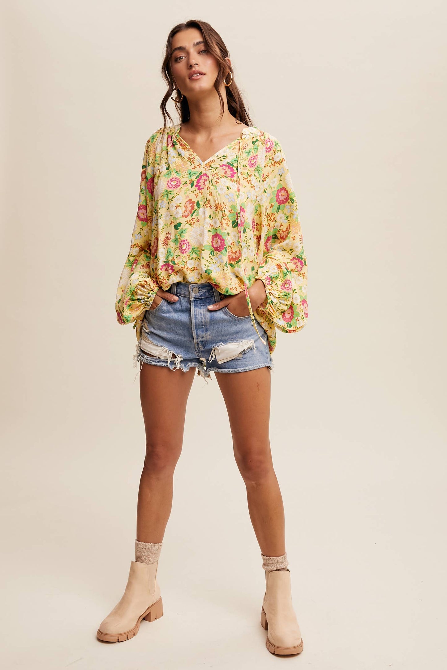Sunlit Garden (Lt Yellow) Floral Blouse