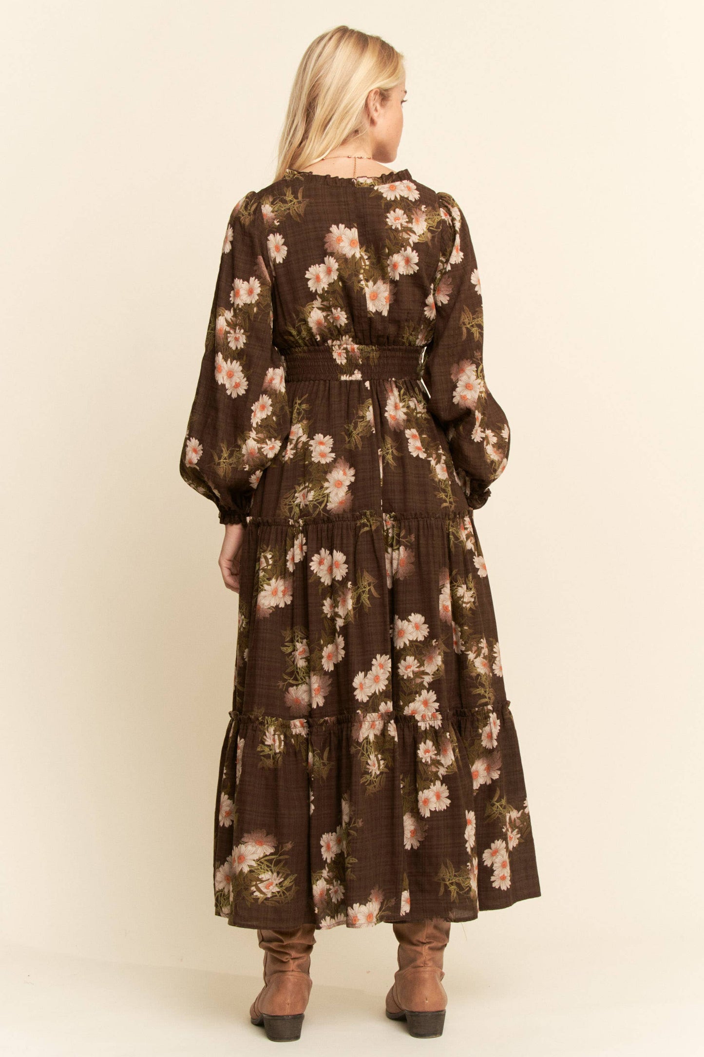 Timeless Treasure (Brn) Floral Print Dress