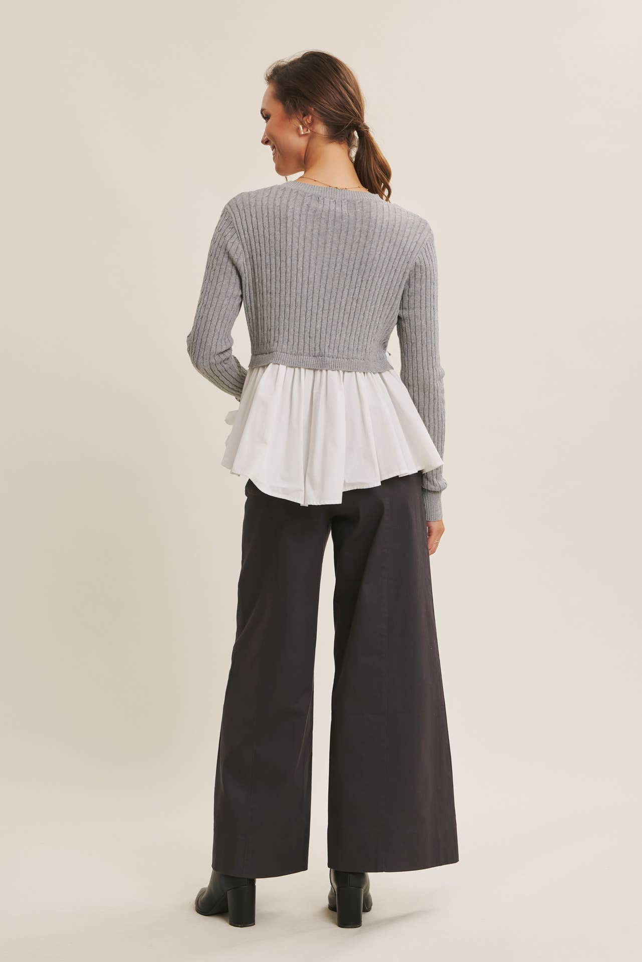 Truly Classic (H Grey) Layered Sweater Top