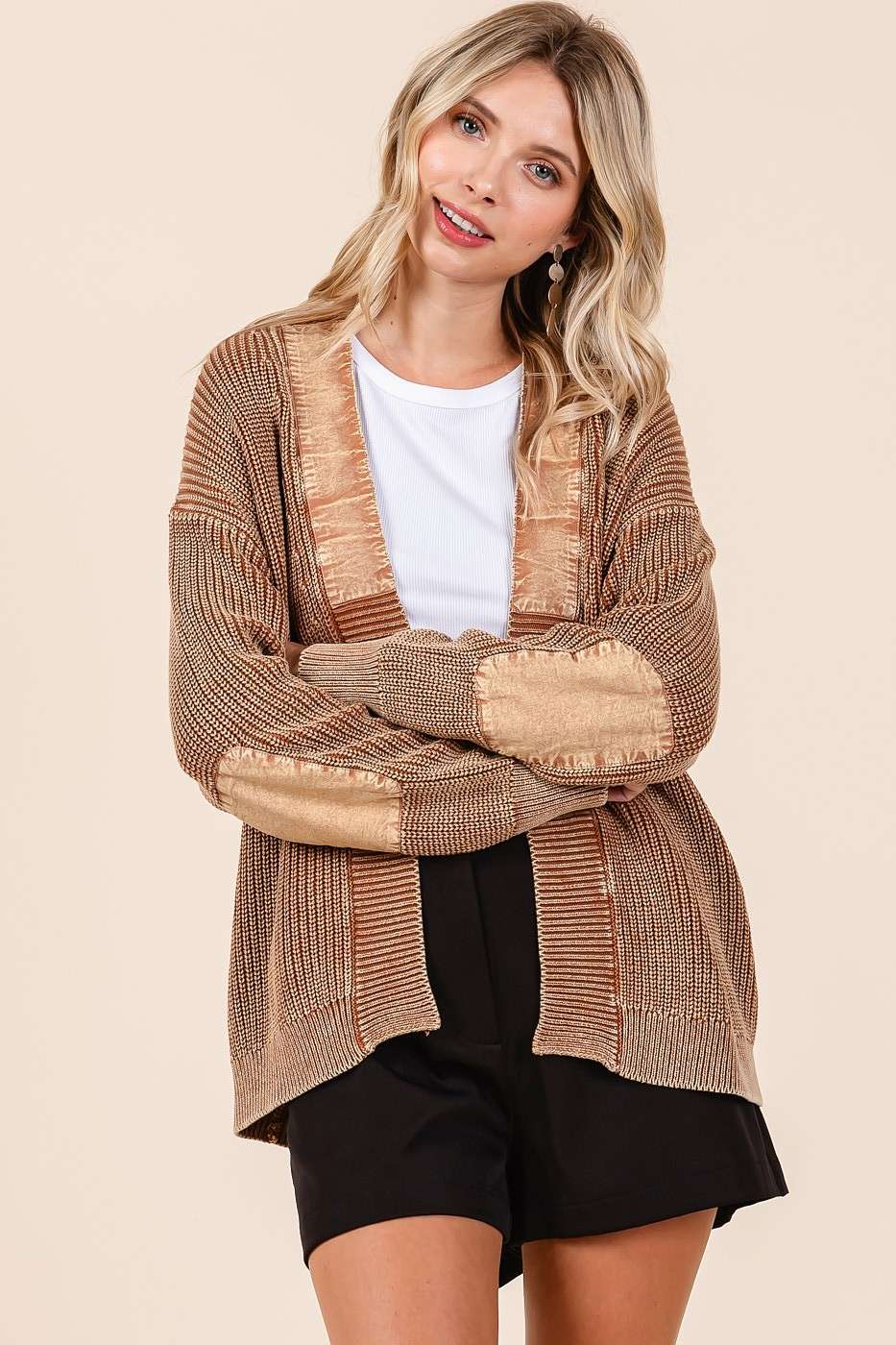 Miles Away (Camel) Mineral Wash Cardigan