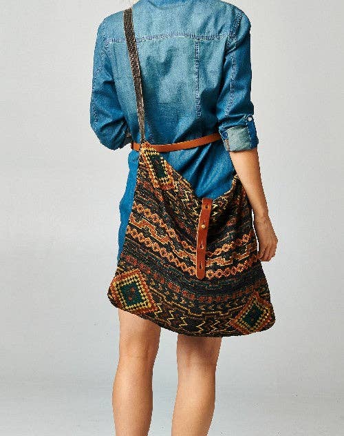 Savannah (Tan Multi) Woven Shoulder Bag