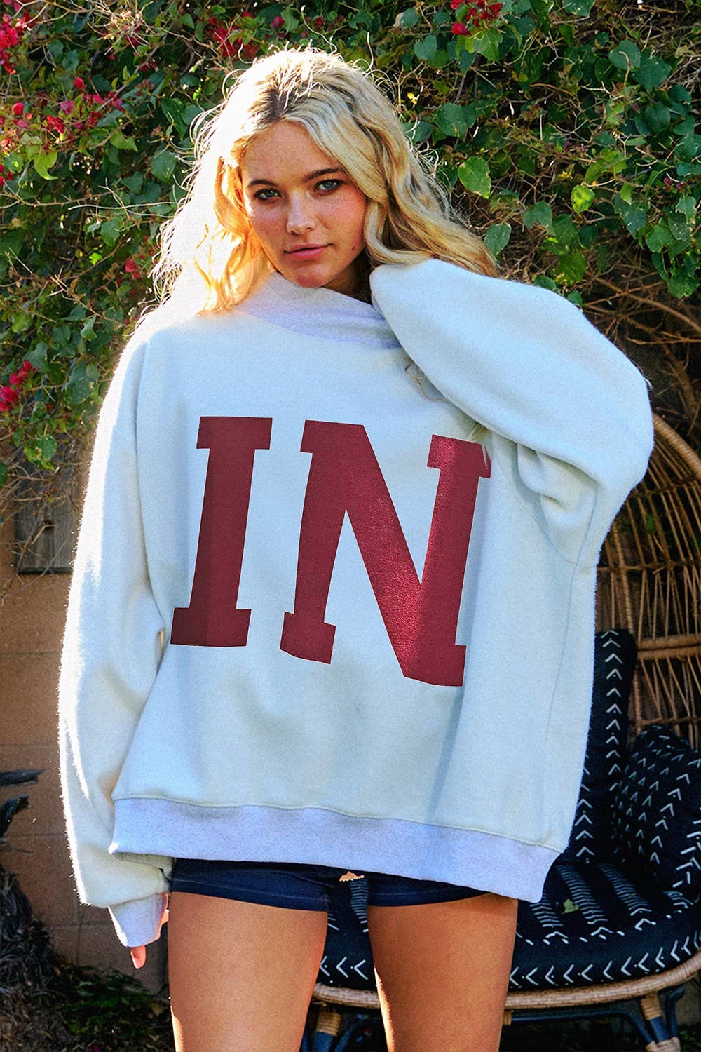 Indiana/IN Reversible Mock Neck