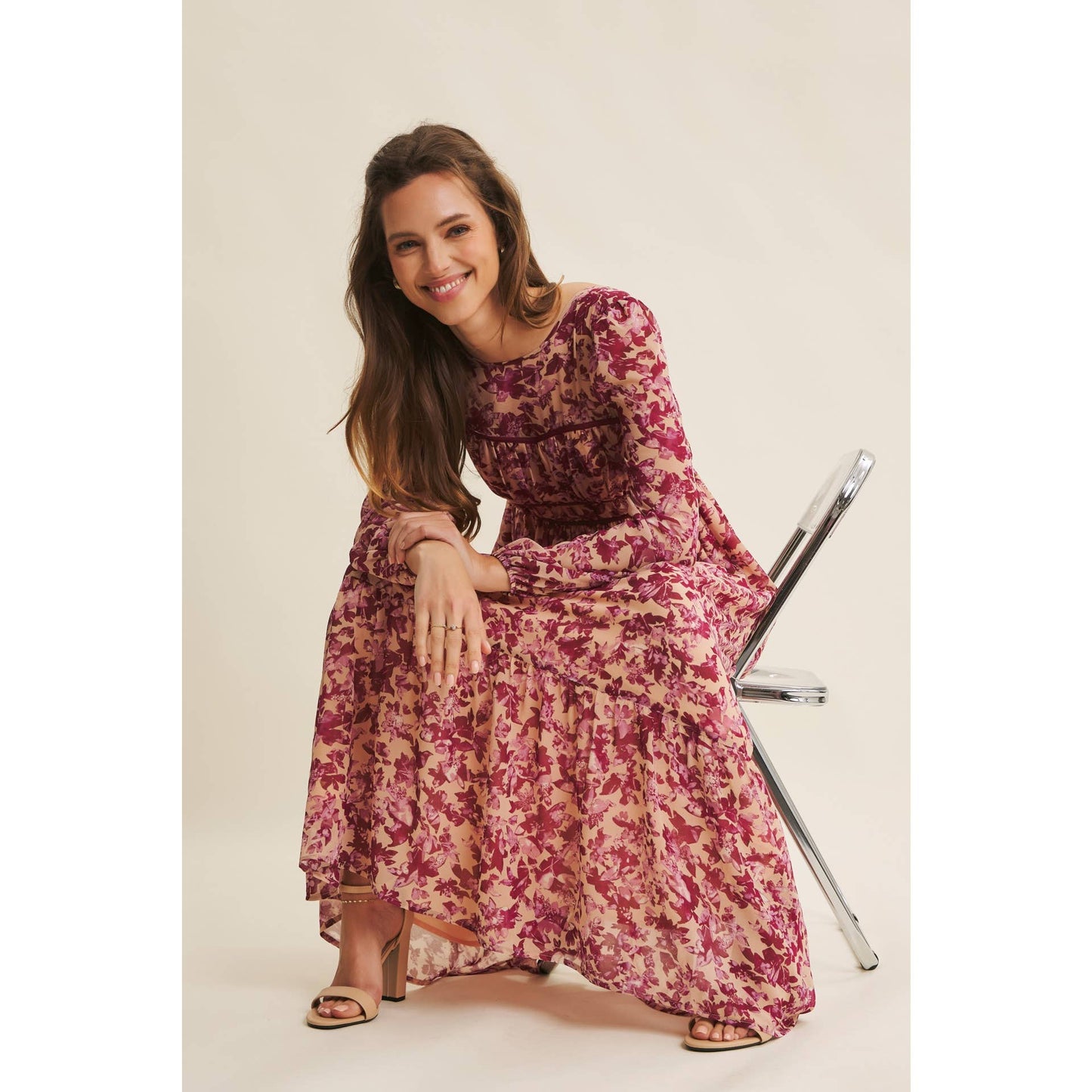 Timeless Charm Floral Bustier Maxi Dress