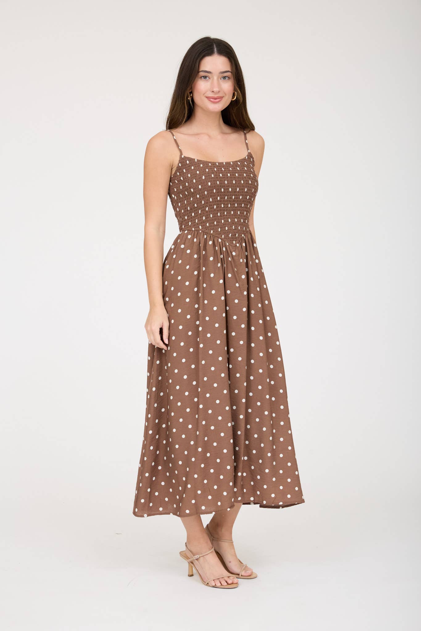 Simply Stated (Brown) Polka Dot Dress