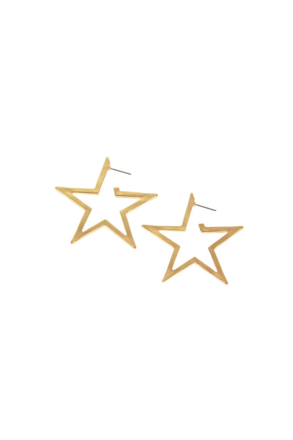 Gold Star Hoop Post Earring