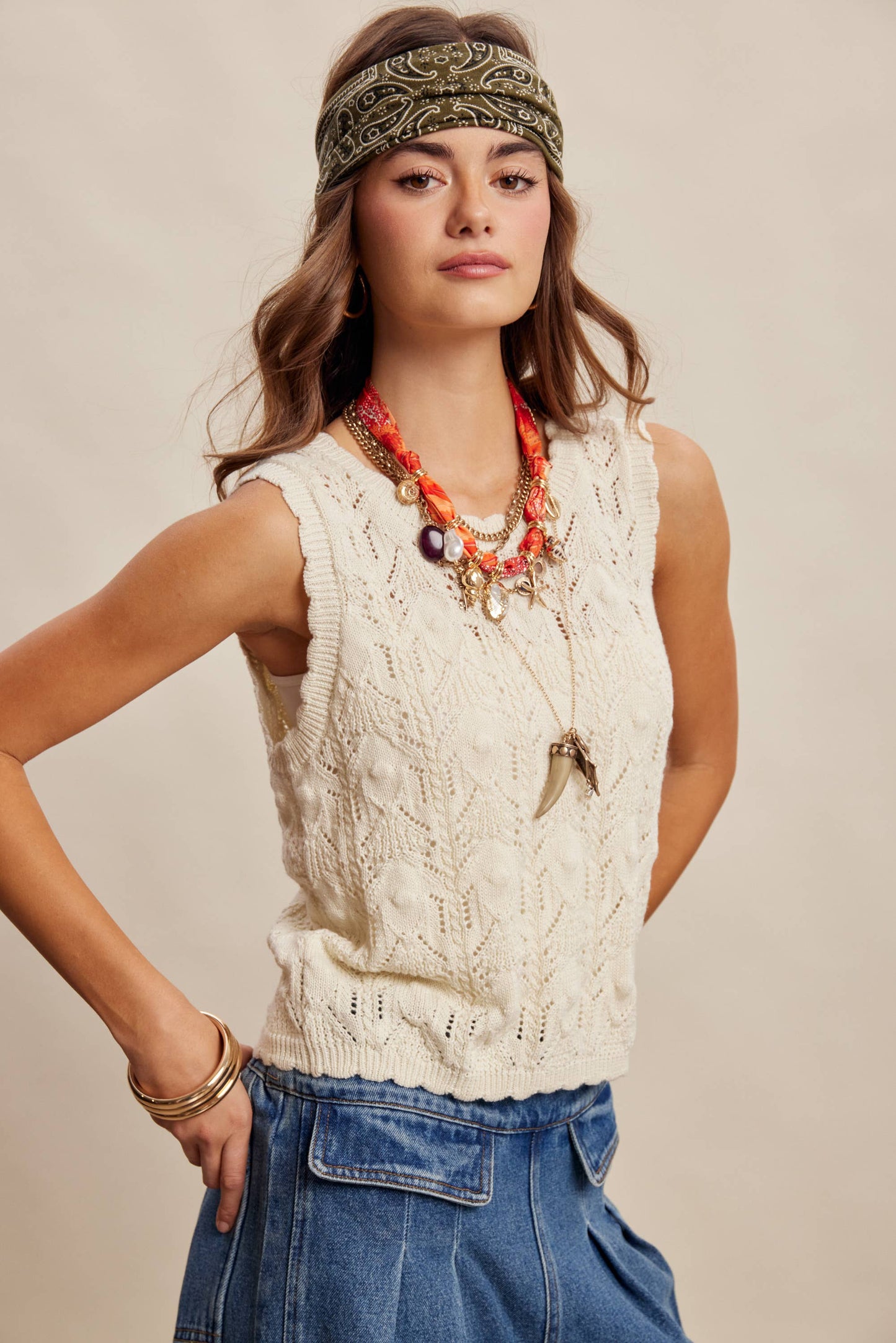 Love Lines Reversible Pointelle Knit Top