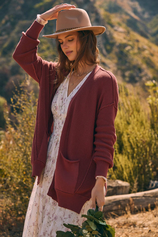 Down To Earth (Redwood) Slouch Cardigan