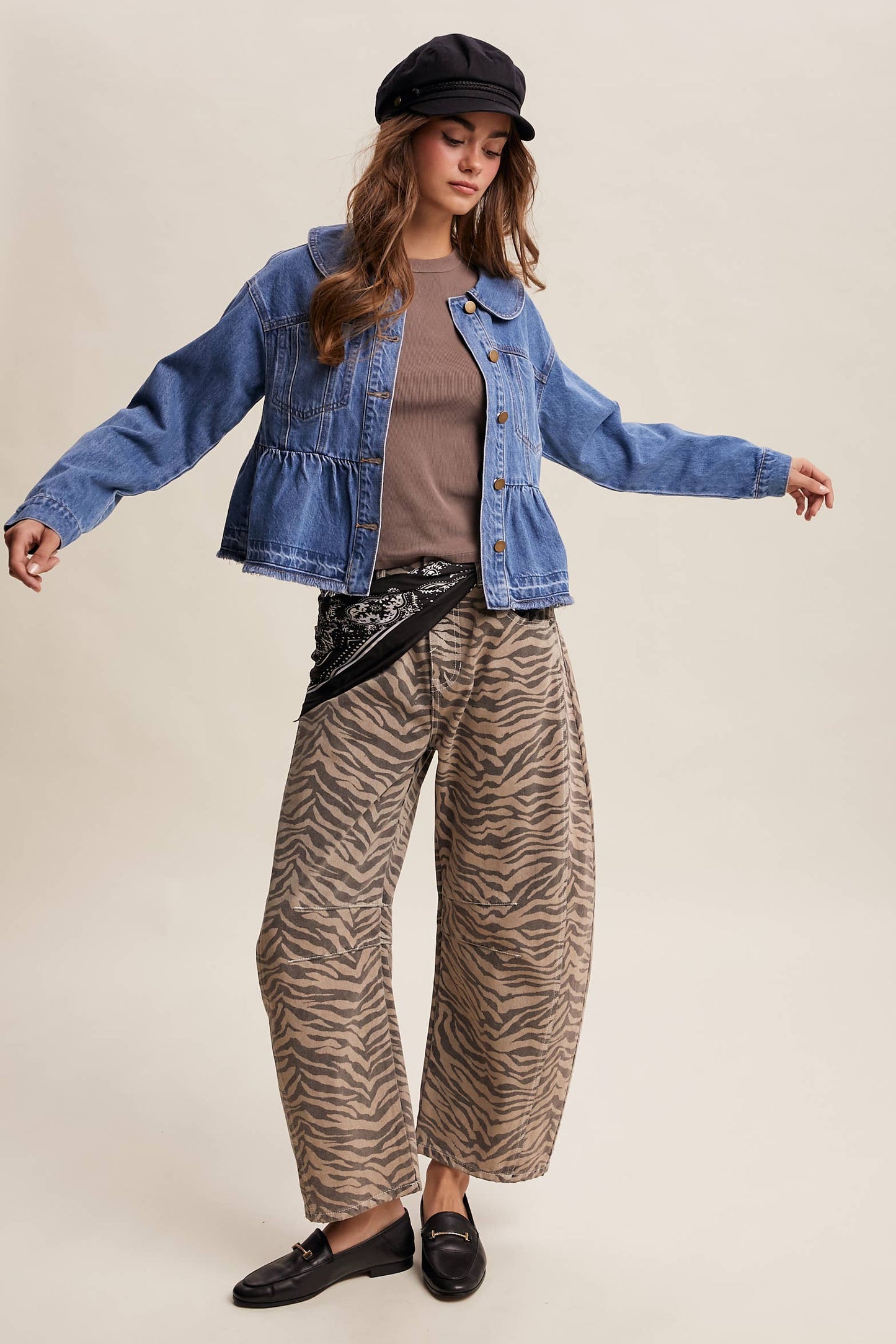 Fresh Look Peplum Hem Denim Jacket