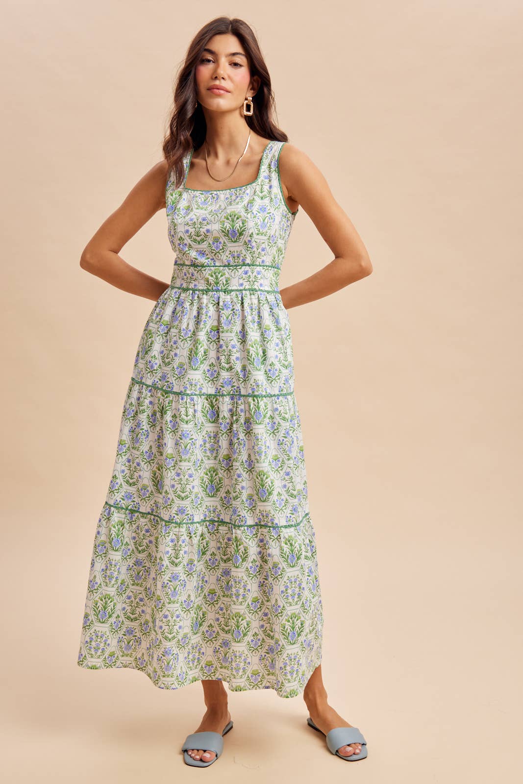 Le Fleur Cotton Floral Maxi Dress