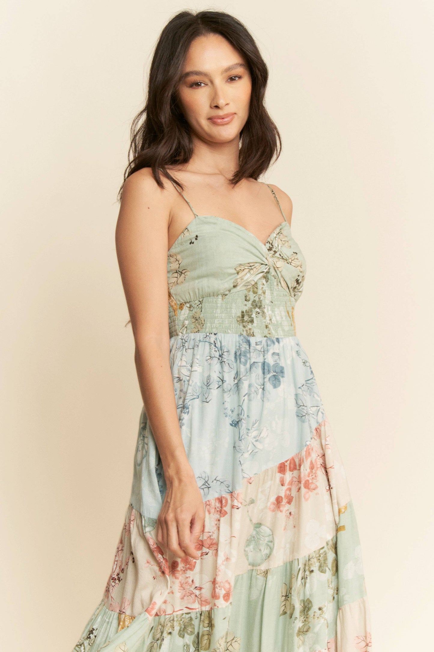 With A Twist Floral Mix Maxi Dress