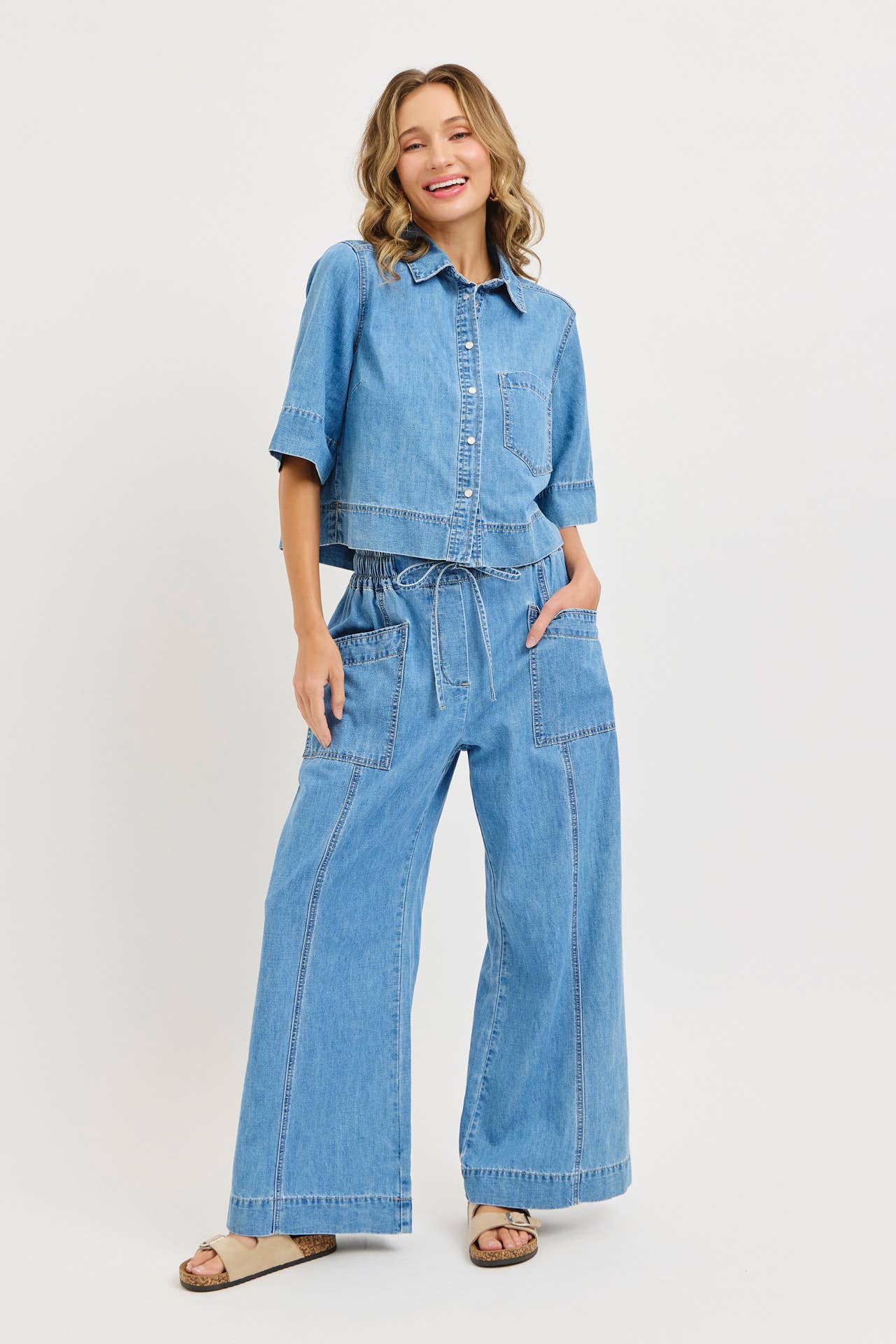 Ready To Roll Pull-On Wide Leg Jeans