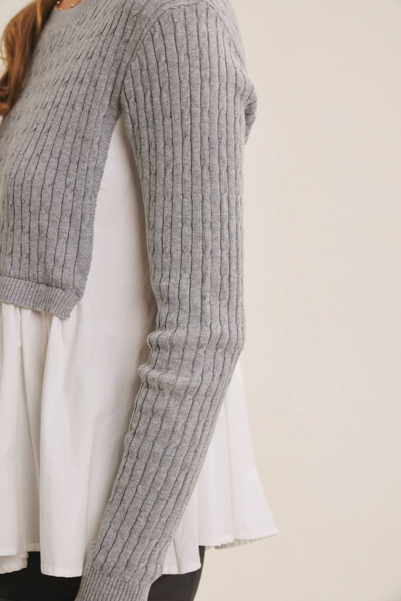 Truly Classic (H Grey) Layered Sweater Top