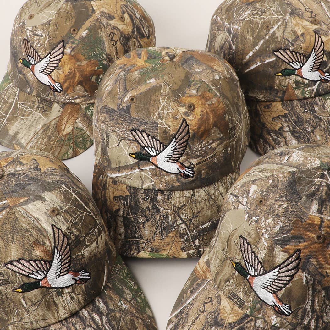 Flying Mallard Embroidered Camo Print Hat
