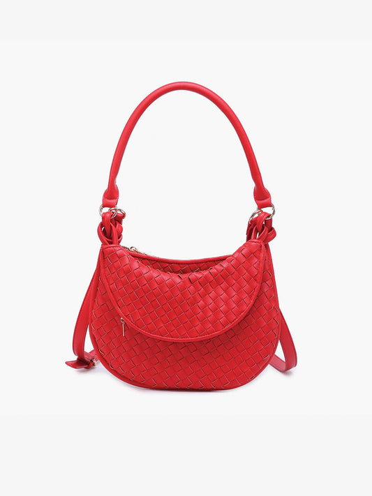 Kaylor Woven Crossbody w/ Pouch: Red