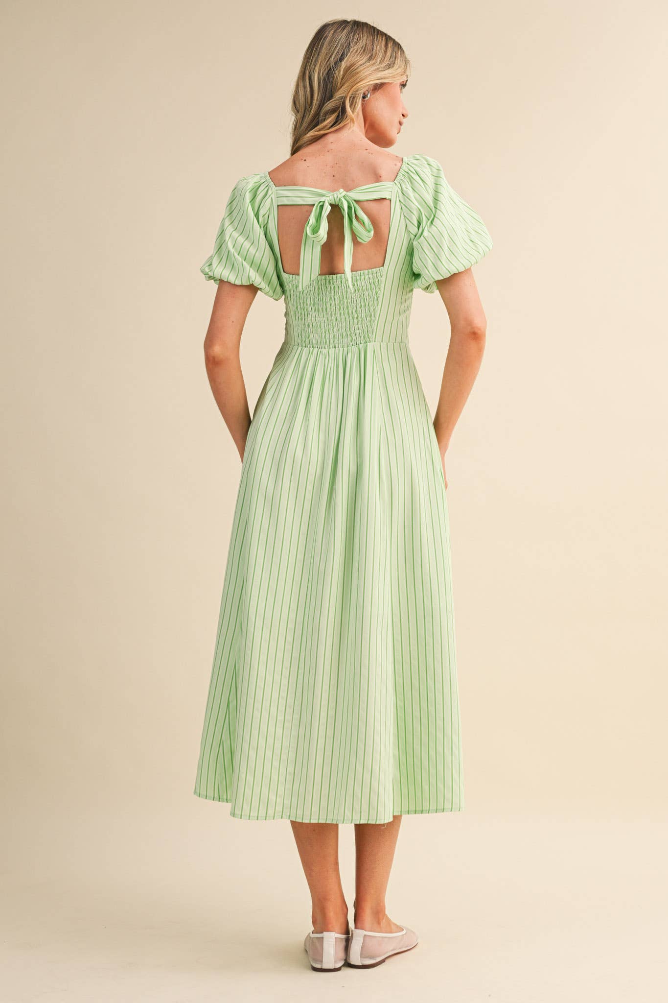Simply Smitten (Mint) Striped Midi Dress
