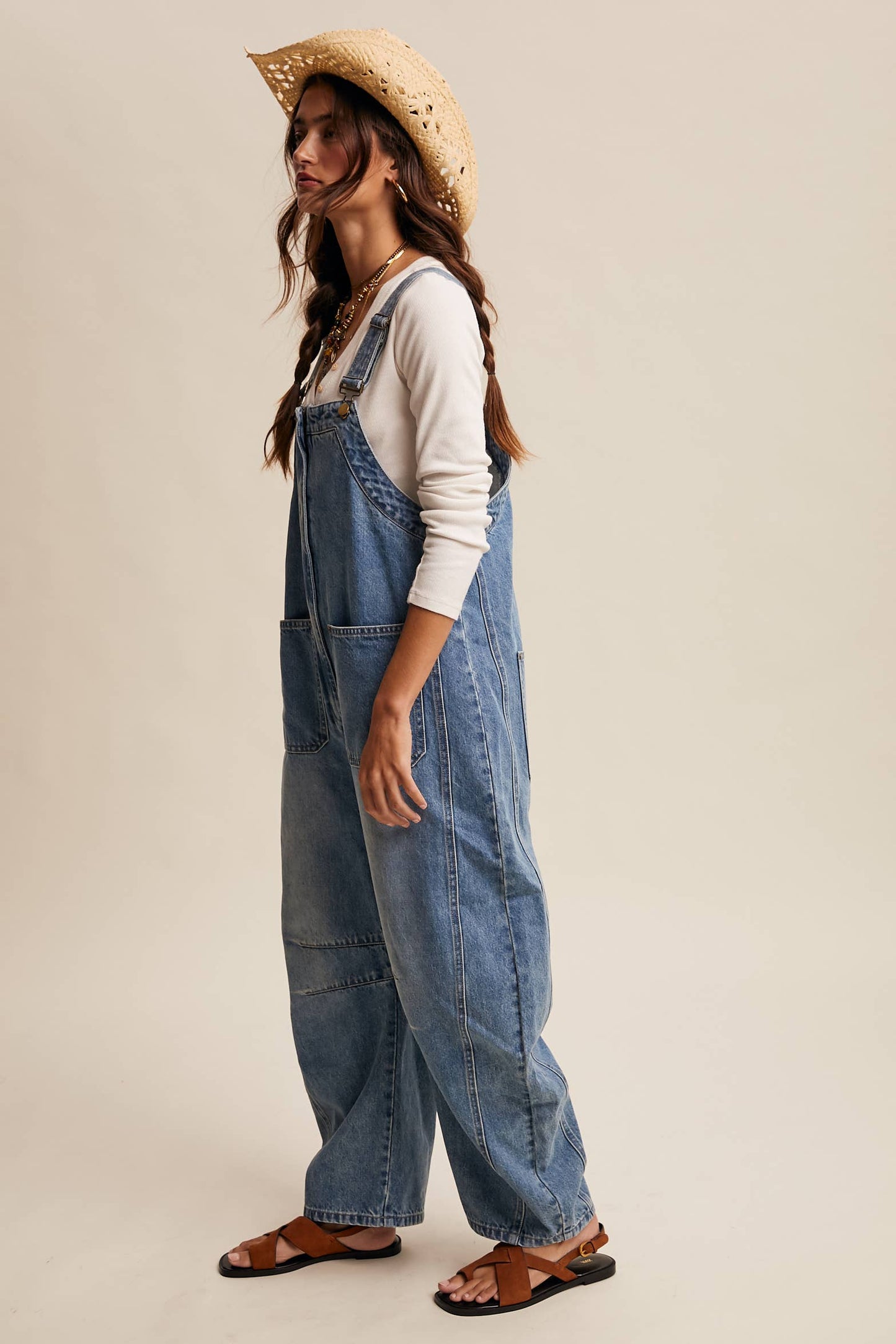 Rodeo Weekend Wide Leg Denim Overalls