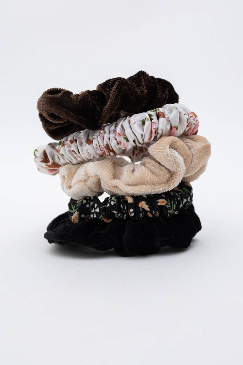 Floral & Velvet Hair Scrunchies