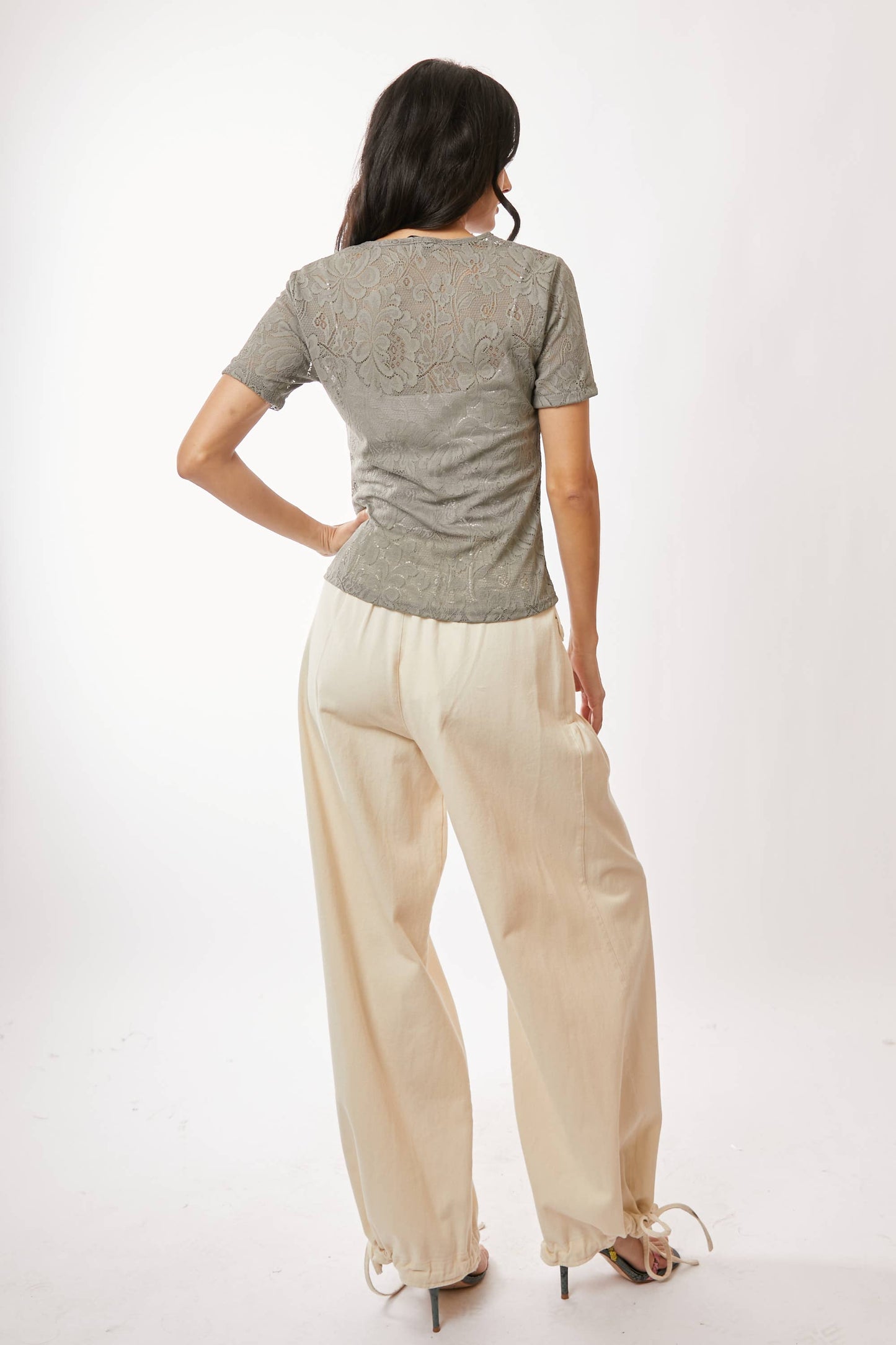 Lovely Lace (Olive) SS Lace Mesh Shirt