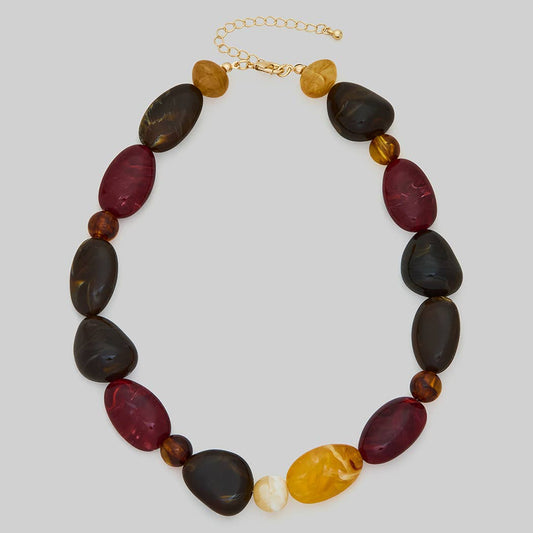 Fall Colors Acrylic Bead Necklace