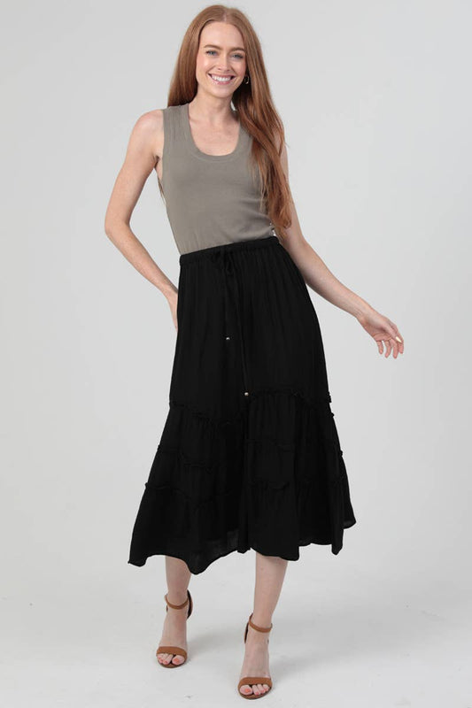 Gypsy Spirit (Black) Wavy Ruffle Skirt