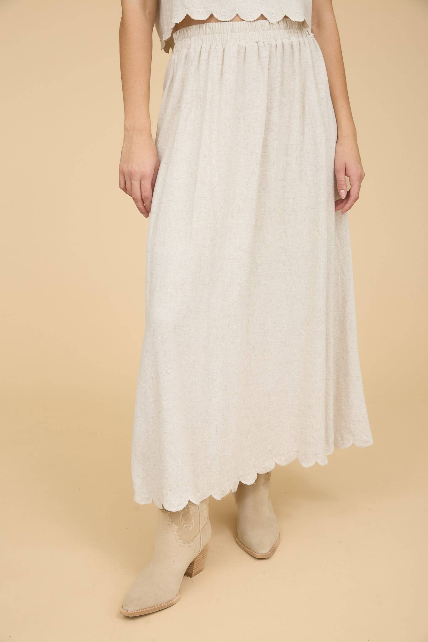 Enchanted Flow Scallop Hem Skirt