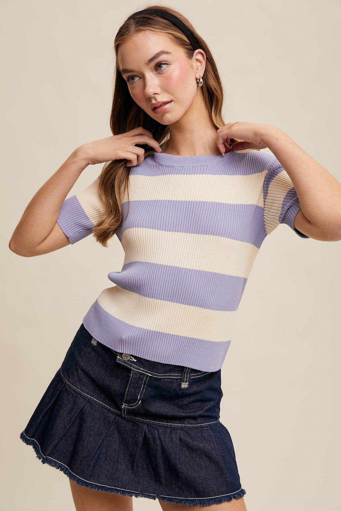 Perfectly Polished (Periwinkle) SS Sweater