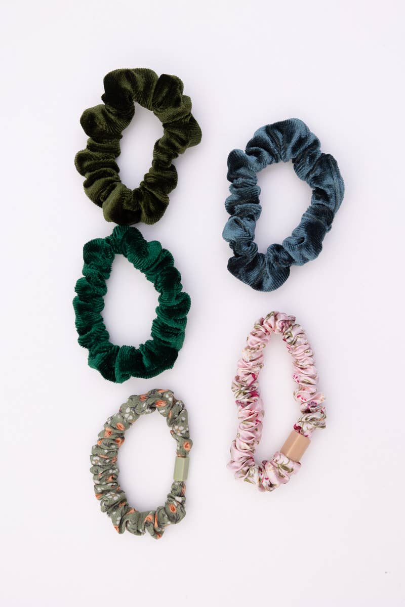 Floral & Velvet Hair Scrunchies