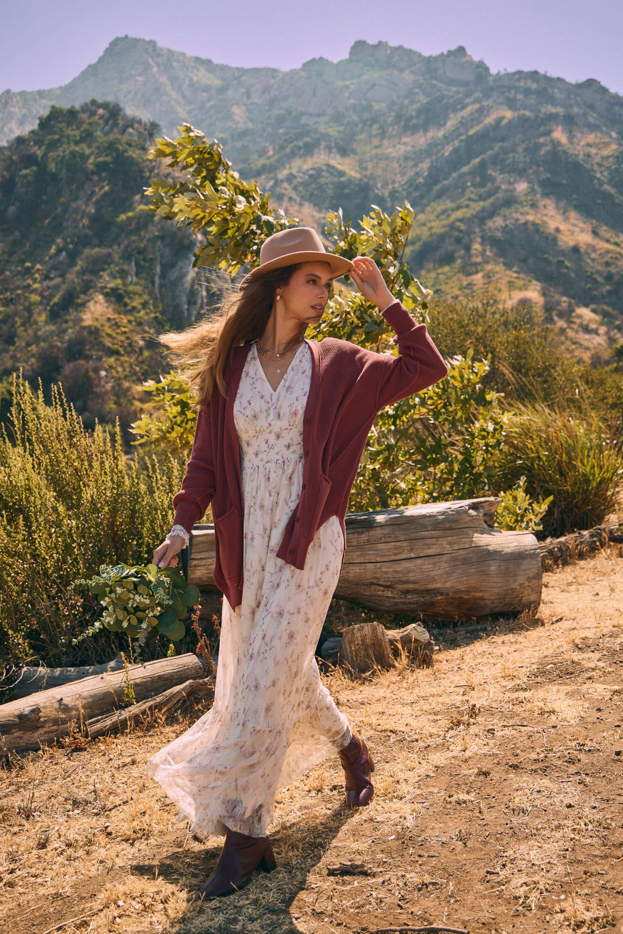 Down To Earth (Redwood) Slouch Cardigan