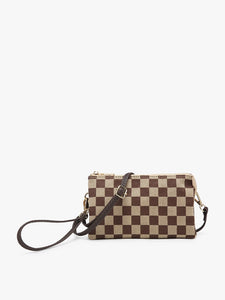 Riley Brown Checkered 3 Compartment Crossbody/Wristlet