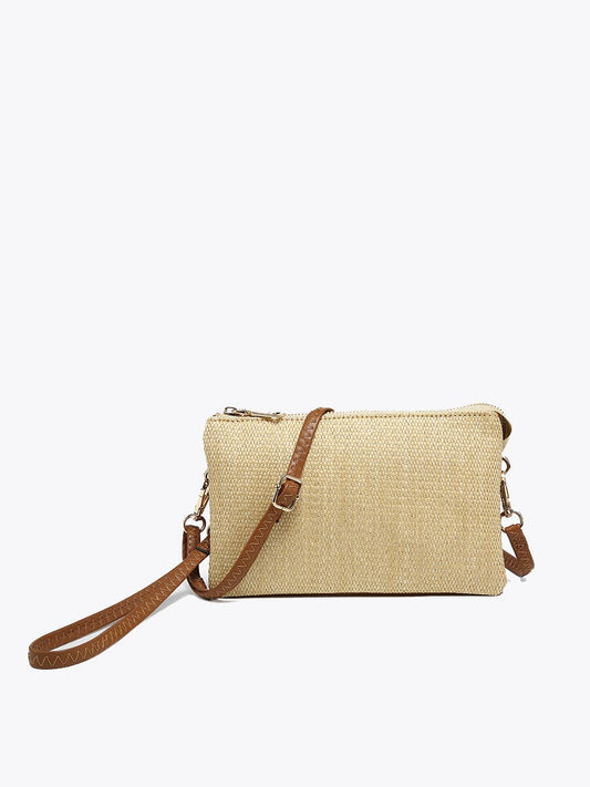 Riley Micro Straw 3 Compartment Crossbody/Wristlet