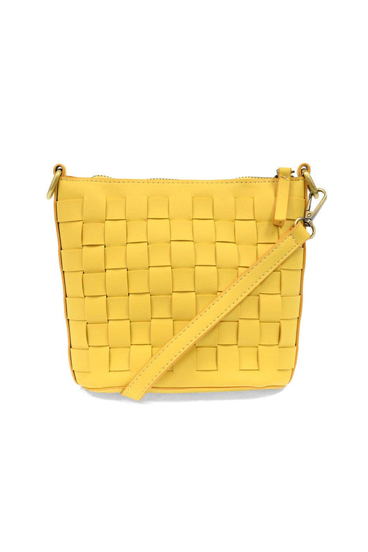 Maci (Yellow) Woven Crossbody Bag