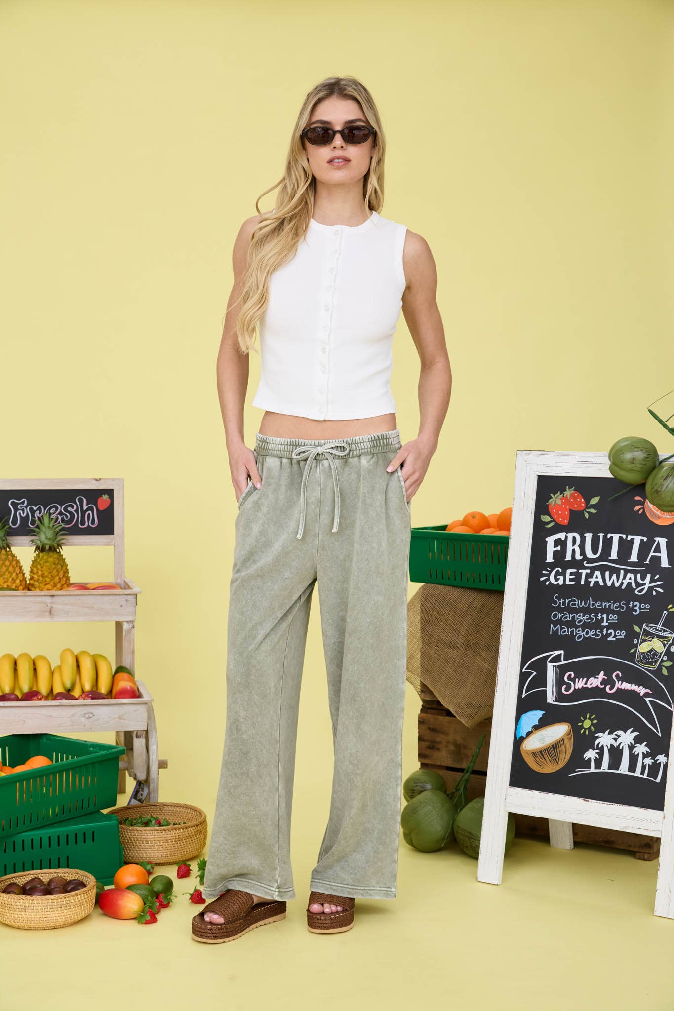 Clearly Comfy (White) Button Tank