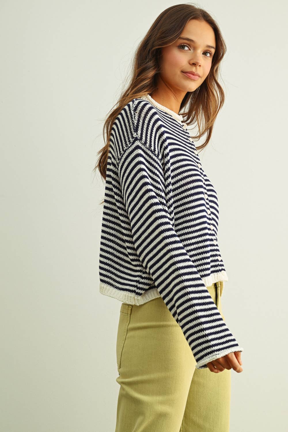 Morning Sunrise (Navy) Stripe Cardigan
