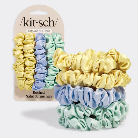 Kitsch Coastal Colors Satin Scrunchies Set