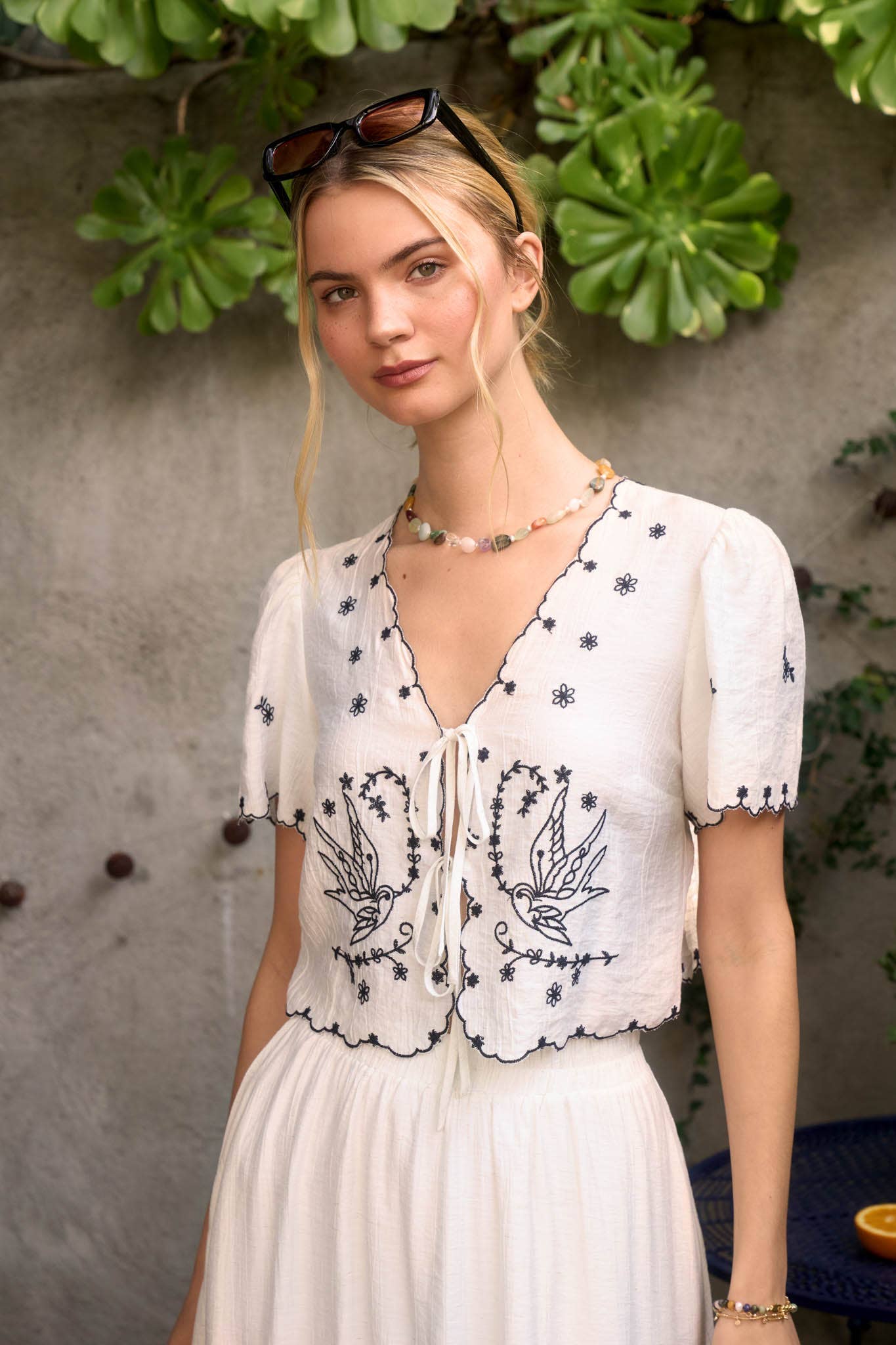 Little Birdie Told Me Embroidered Top