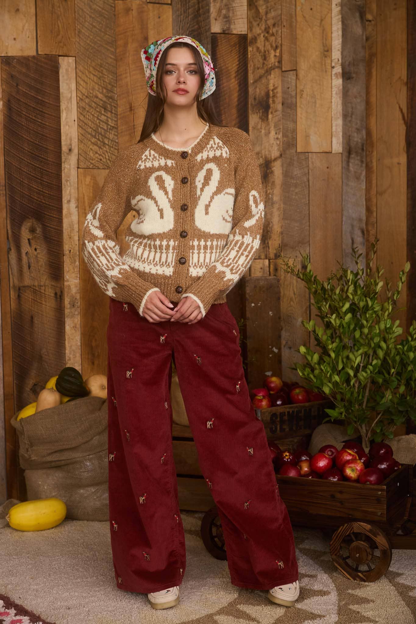 Swan Lake (Caramel) Button Cardigan
