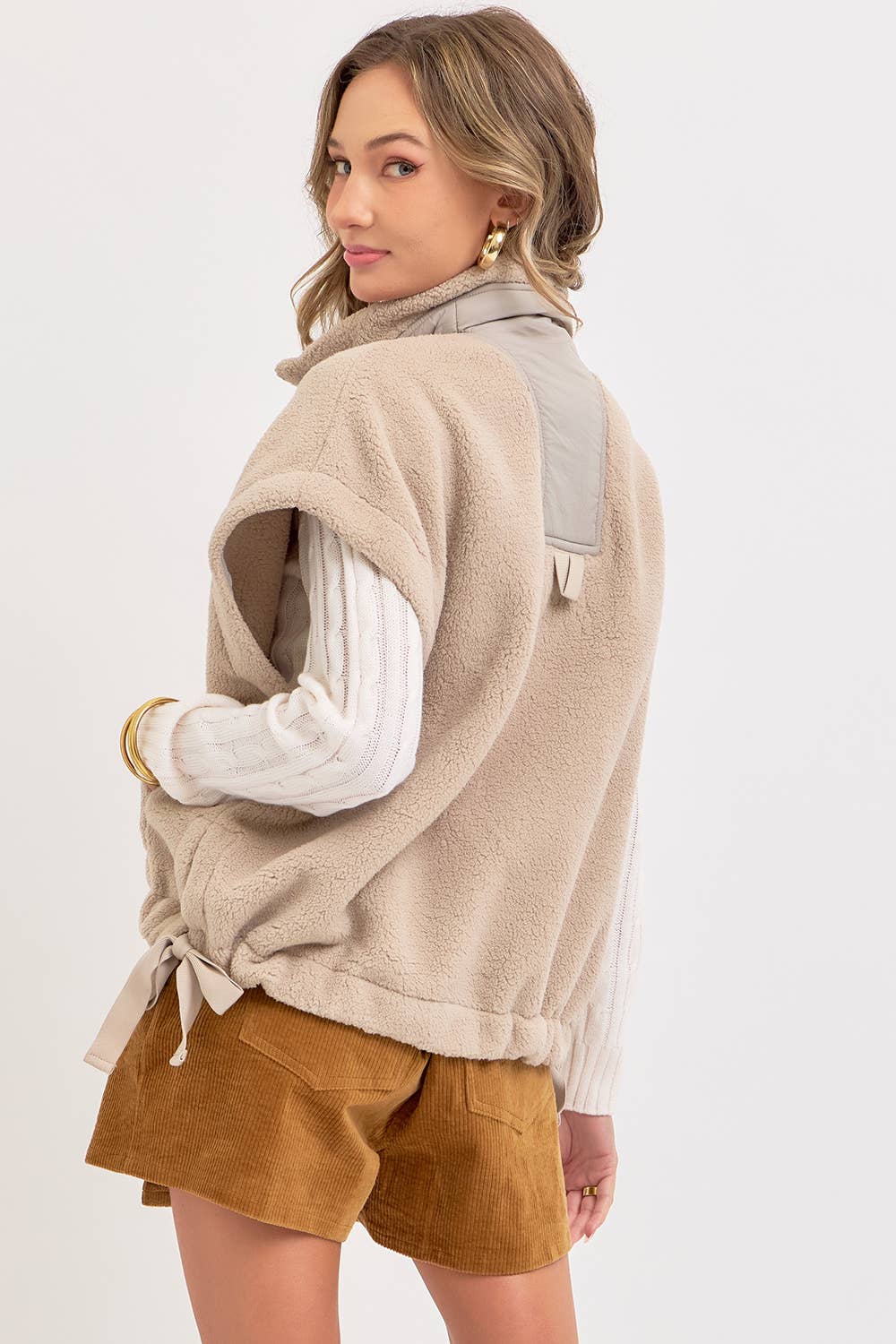 Cool & Collected (Taupe) Fleece Vest