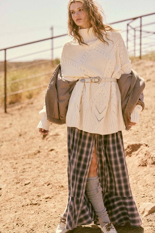 Cabin Fever (Navy) Plaid Flannel Skirt