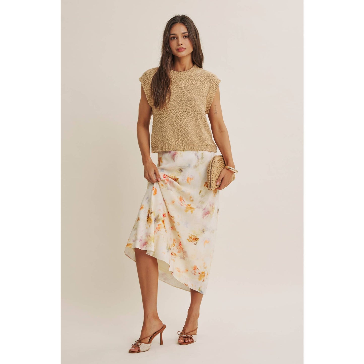 Good Impression Watercolor Midi Skirt