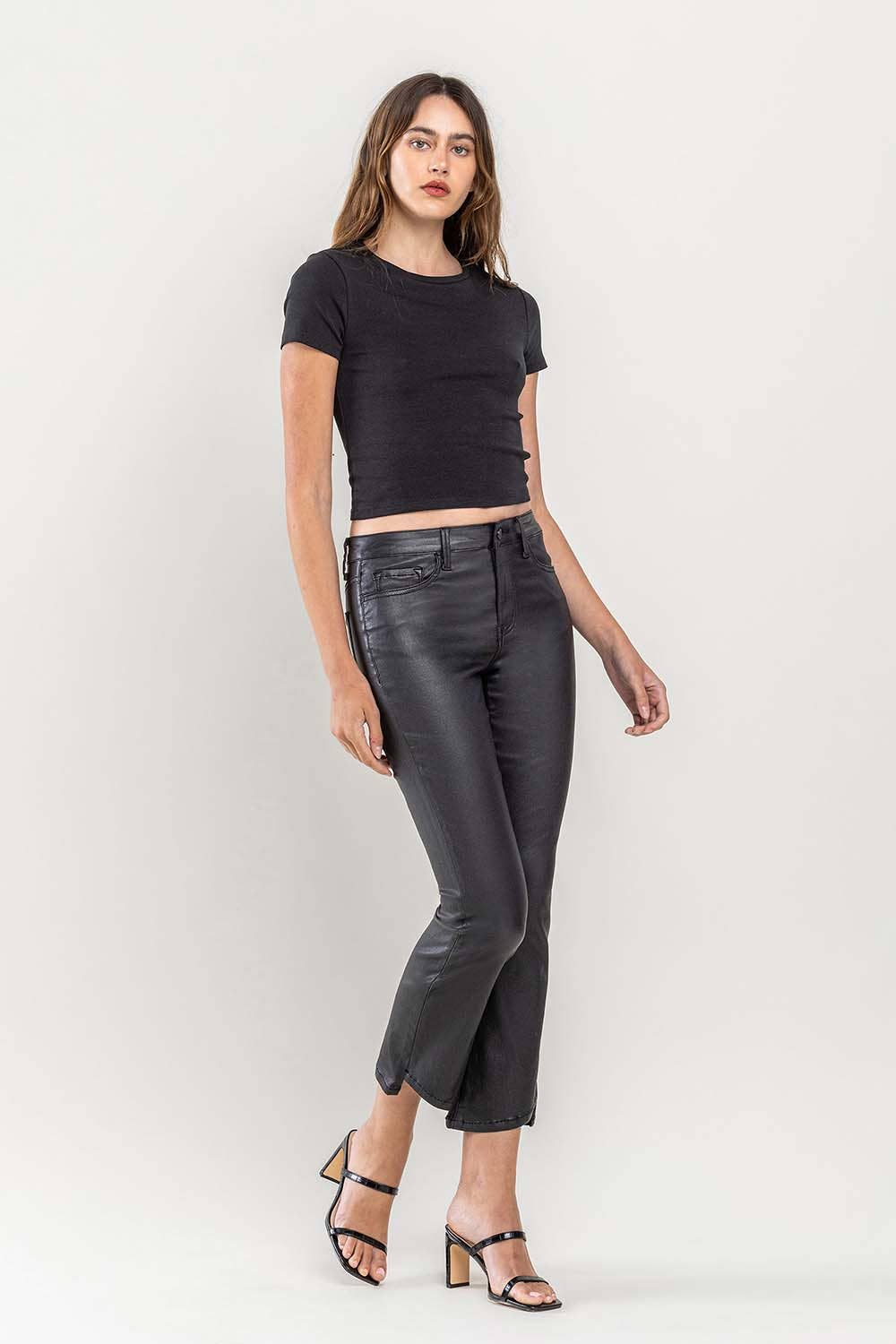 Vervet: Midnight Sky Coated Crop Jeans